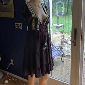 FREE PEOPLE Adorable Black Dress, exclusive trim.